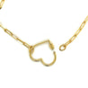 14Kt Real Gold Heart Charm Necklace With Paper Clip Chain