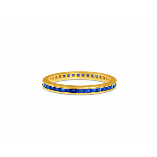 14k Gold Thin Blue Sapphire Band