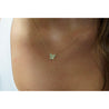 14k Solid Yellow Gold Tsavorite Butterfly Charm Floating Pendant Necklace