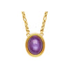 155.48 Carat No-Heat Purple Star Sapphire 18K Gold Bezel Pendant Necklace
