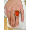 15.53 Carat Vintage Mexican Opal Diamond 18K Gold Split Shank Ring