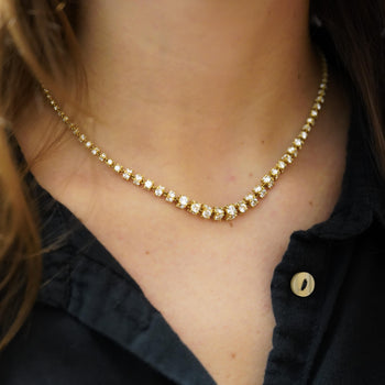 17 Carat Round Diamond 18K Gold Cylinder Chain Necklace – Assay Jewelers
