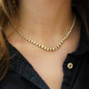 17 Carat Round Diamond 18K Gold Cylinder Chain Necklace