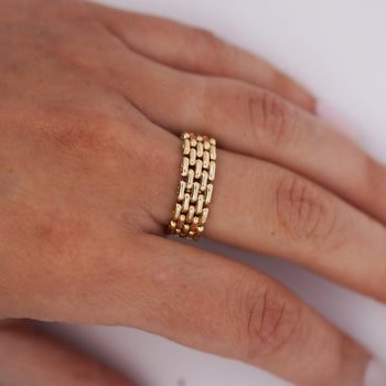 18K Gold Oval Link Chain Band Ring Size 7 – Assay Jewelers