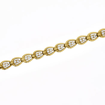 18K Gold Vintage Oval Interlocking Link Diamond Bracelet – Assay Jewelers