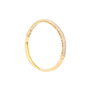 18K Gold and Round Pink Diamond Pave Set Bangle Bracelet – Assay Jewelers