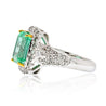 18K White Gold Emerald & Princess Cut Diamond Ring