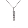 18K White Gold Lab Grown Diamond Graduated Single Line Pendant Necklace