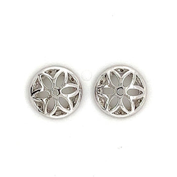 18K White Gold Round cut Diamond Halo Earring Jackets in 10mm and 9mm – Assay Jewelers