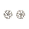 18K Weißgold runder Diamant-Halo-Earring-Jacken in 10mm und 9mm