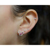 18K White Gold Ruby and Diamond Butterfly Outline Stud Earrings