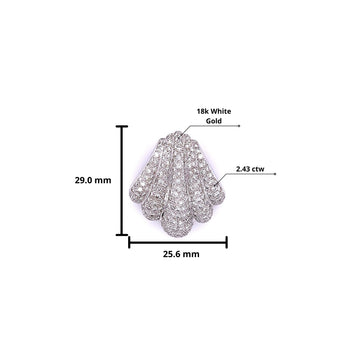 18K White Gold and Diamond Pave Sea Shell Pendant Necklace – Assay Jewelers