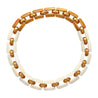 18K Yellow Gold and White Agate Square Link Chain Choker Necklace