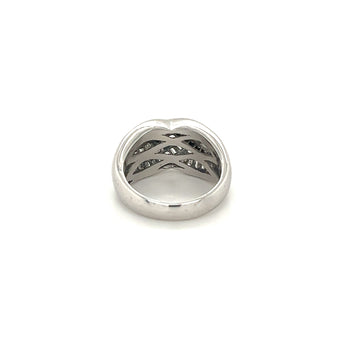 18k White Gold Baguette Cluster Curved Ring – Assay Jewelers