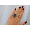 19th Century Victorian-Era 15 Carat Burma Oval-Cut Sapphire and Diamond Ring