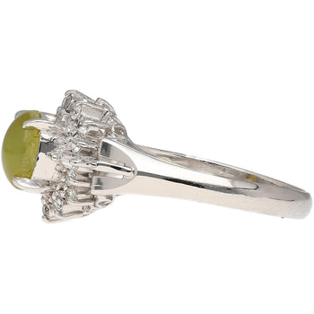 1.04 Carat Green Chrysoberyl Cat's Eye and Diamond Platinum Art Deco Style Ring – Assay Jewelers