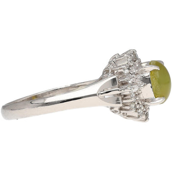 1.04 Carat Green Chrysoberyl Cat's Eye and Diamond Platinum Art Deco Style Ring – Assay Jewelers