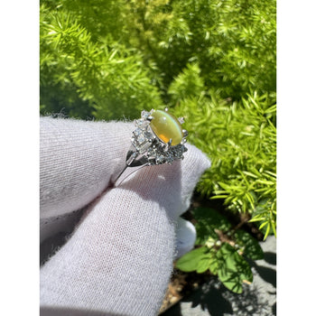 1.04 Carat Green Chrysoberyl Cat's Eye and Diamond Platinum Art Deco Style Ring – Assay Jewelers