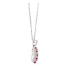 1.15 Carat Pinkish Red Ruby and Diamond Pendant Necklace Platinum