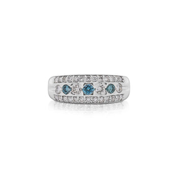 1.16 Carat Three Row White and Blue Diamond Channel Seting Band Ring – Assay Jewelers