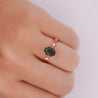 1.17 Carat Oval Cut Sapphire Thin Diamond Band 14K Gold Ring