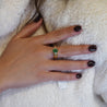 1.19 Carat Oval Cut Emerald & Diamond 14K Gold Statement Ring