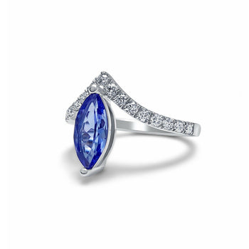 1.23 Carat Marquise Cut Tanzanite Curved Ring in 18k White Gold – Assay Jewelers