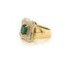 1.25 Carat Oval Cut Tsavorite And Round Cut Diamond Halo Rectangle Shape Ring