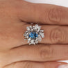 1.26 Carat Aquamarine & Diamond in 18K Yellow Gold Floral Statement Ring