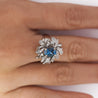 1.26 Carat Aquamarine & Diamond in 18K Yellow Gold Floral Statement Ring