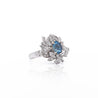 1.26 Carat Aquamarine & Diamond in 18K Yellow Gold Floral Statement Ring