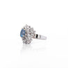1.26 Carat Aquamarine & Diamond in 18K Yellow Gold Floral Statement Ring