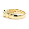 1.30 Carat Emerald Half Bezel East West Set 14K Gold Unisex Ring