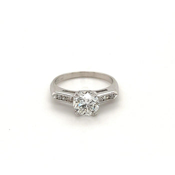 1.32 Carat Lab Grown Diamond with Round Diamond Side Stones in 18k Ring – Assay Jewelers