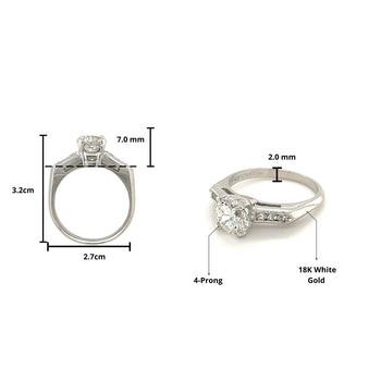 1.32 Carat Lab Grown Diamond with Round Diamond Side Stones in 18k Ring – Assay Jewelers