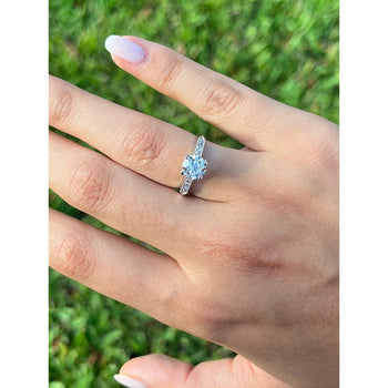 1.32 Carat Lab Grown Diamond with Round Diamond Side Stones in 18k Ring – Assay Jewelers
