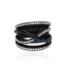 1.4 Carat Diamond Pave Multi-Band Coil 18K Black Gold Overpass Ring