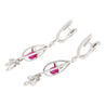 1.40 Carat Pink Sapphire and Diamond Drop Cage Earrings in 18k White Gold