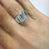 1.42 Carat Mixed Asscher Cut Illusion Set Mens Natural Diamond Cluster Ring