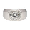 1.42 Carat Mixed Asscher Cut Illusion Set Mens Natural Diamond Cluster Ring