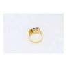 1.5 Carat Sapphire & Ruby with Diamond 18K Yellow Gold Crossover Statement Ring