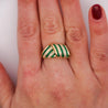 1.55 Carat Emerald & Diamond in 18K Gold Bow Dome Design Band Ring