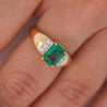 1.60 Carat Emerald & Diamond 14K Gold Classic Set Ring