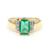 1.60 Carat Emerald & Diamond 14K Gold Classic Set Ring