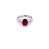 1.64 Carat Oval Cut Ruby Solitaire Split Shank 14K White Gold Ring