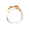 1.75 Carat Pink & Yellow Marquise Diamond Platinum & 18K Gold Bypass Ring