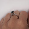 1.80 Carat Oval Blue Sapphire 14K White Gold Cathedral Solitaire Engagement Ring