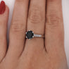 1.80 Carat Oval Blue Sapphire 14K White Gold Cathedral Solitaire Engagement Ring