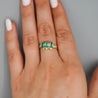 1.80 Carat Oval Emerald 3 Stone Ring in 14K Gold