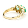 1.80 Carat Oval Emerald 3 Stone Ring in 14K Gold